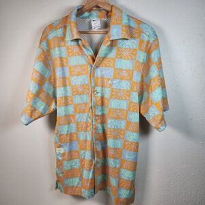Nike Sportswear mesh Men's Size S Cruise Vacation Button Up Shirt DV0041-739